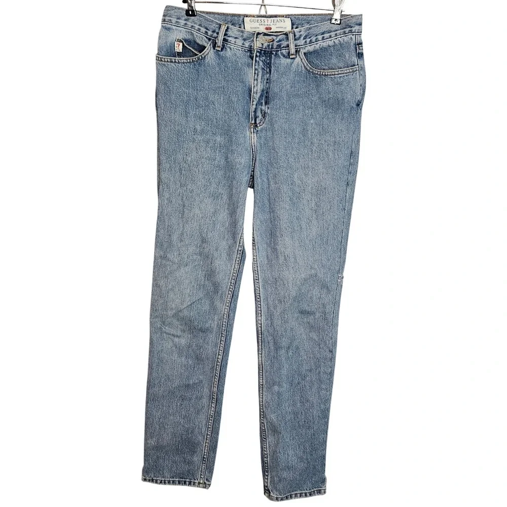 Guess vtg Jeans 050 Original Fit Narrow Leg Light Wash‎ Blue Mens 32x29 Grunge